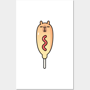 capybara corn dog Posters and Art